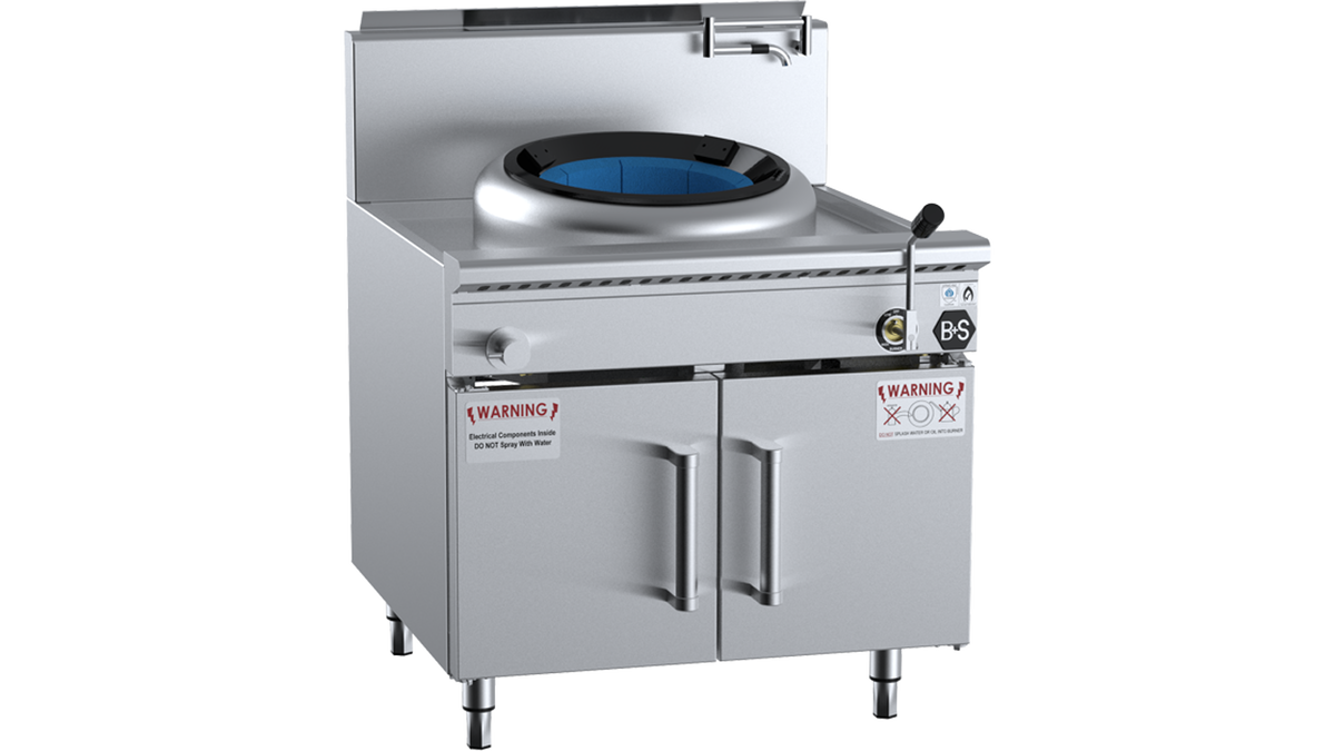 B+S Black CCF-HP1S - 800mm Hi Pac Gas Wok, Range Height 1030mm