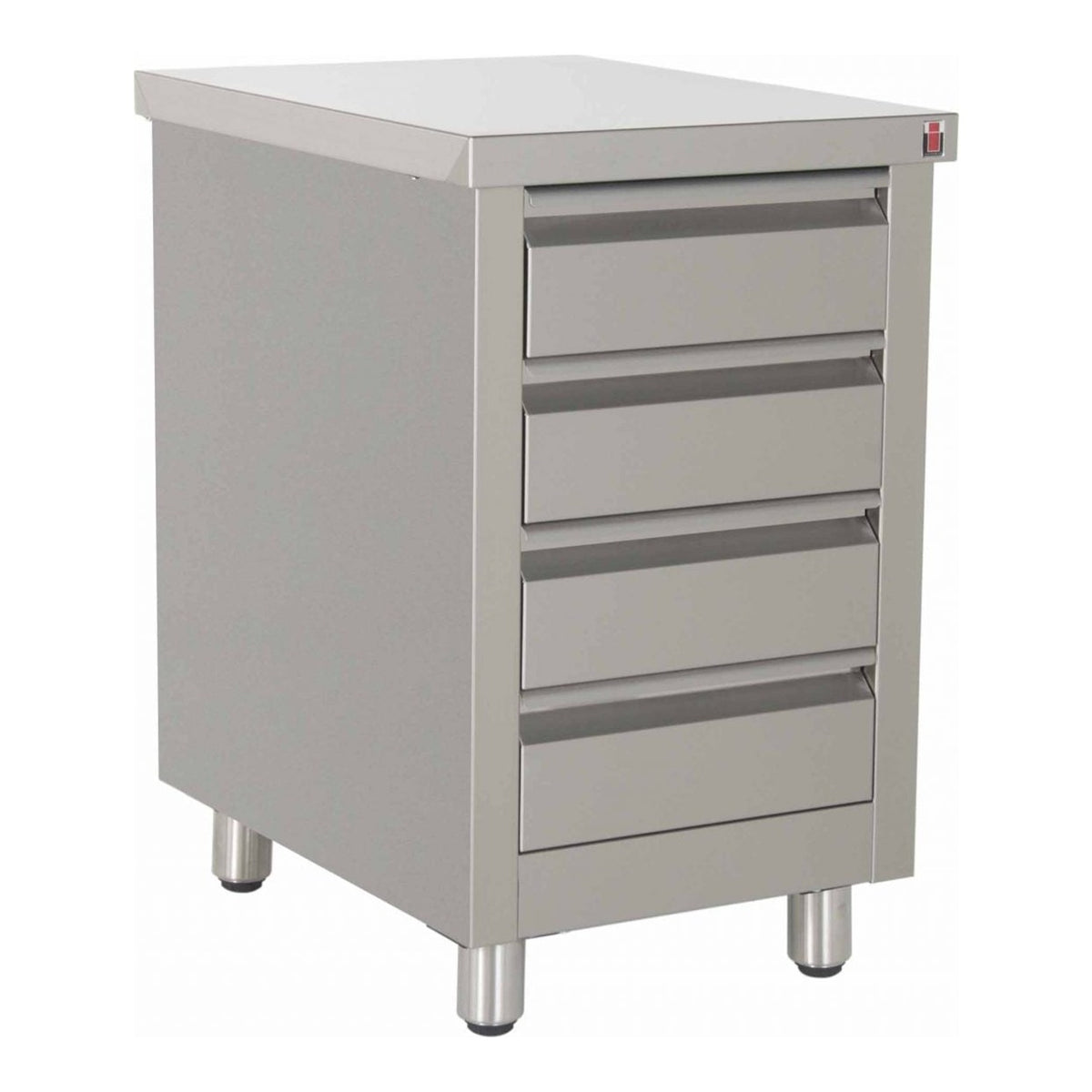 Inomak DCI0004 - Stainless Steel 4 Drawer Cabinet, 520mm