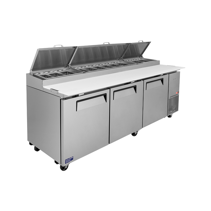 Turbo Air CTPR-93SD-N - 3 Door Pizza Prep Fridge 2362mm 878L