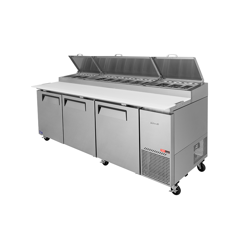Turbo Air CTPR-93SD-N - 3 Door Pizza Prep Fridge 2362mm 878L
