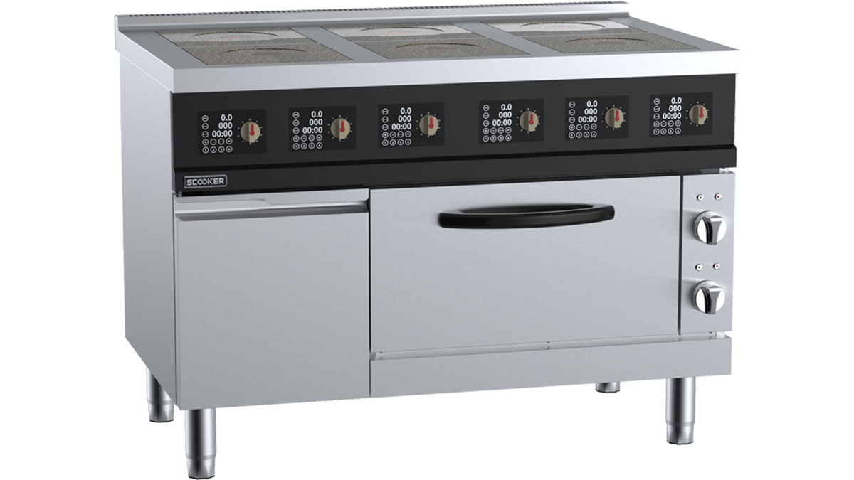 SCooker DLGBJ6N-C19D4 - 1200mm 6 Zone Infrared Electric Range with Oven 19.4kW
