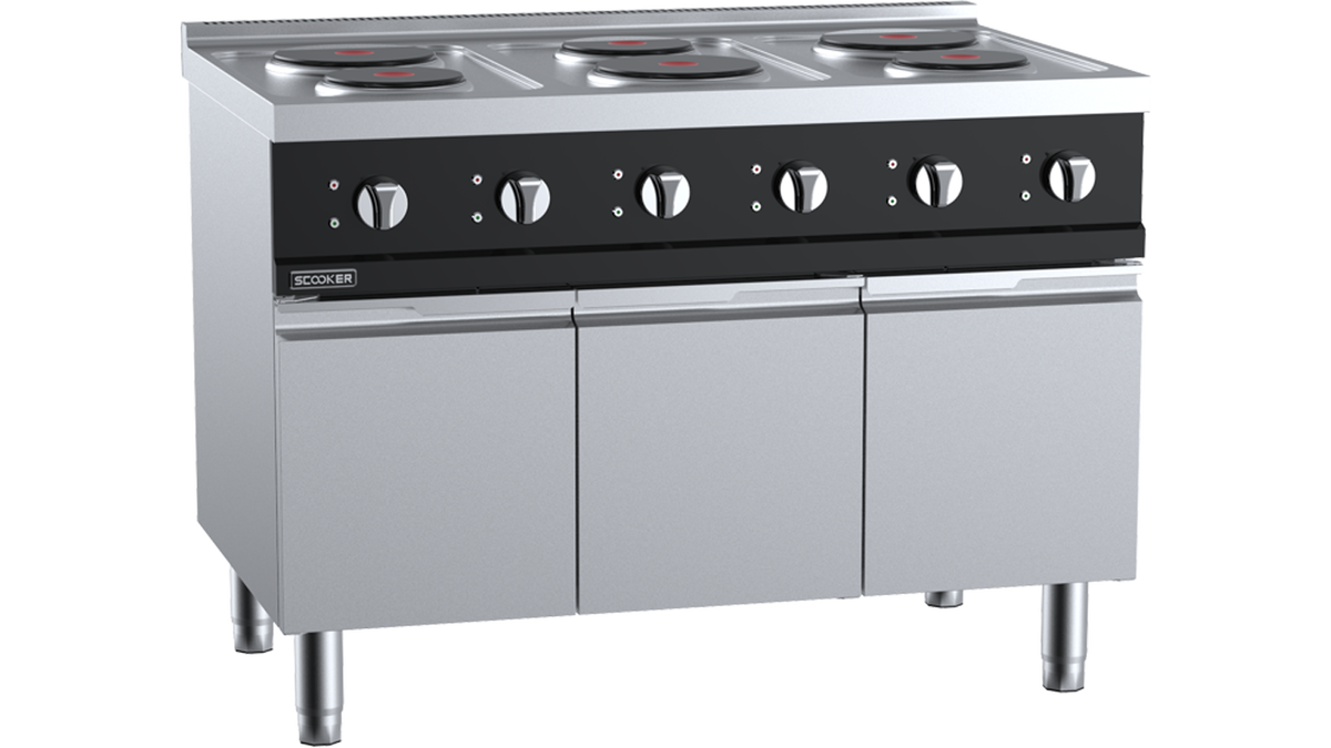 SCooker DLZS6N-C13D8 - 1200mm 6 Solid Plate Electric Cooktop 13.8kW