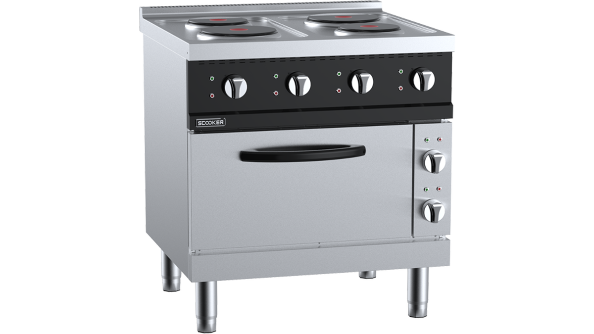 SCooker DLZSJ4N-C14D2 - 800mm 4 Solid Plate Electric Range with Oven 14.2kW