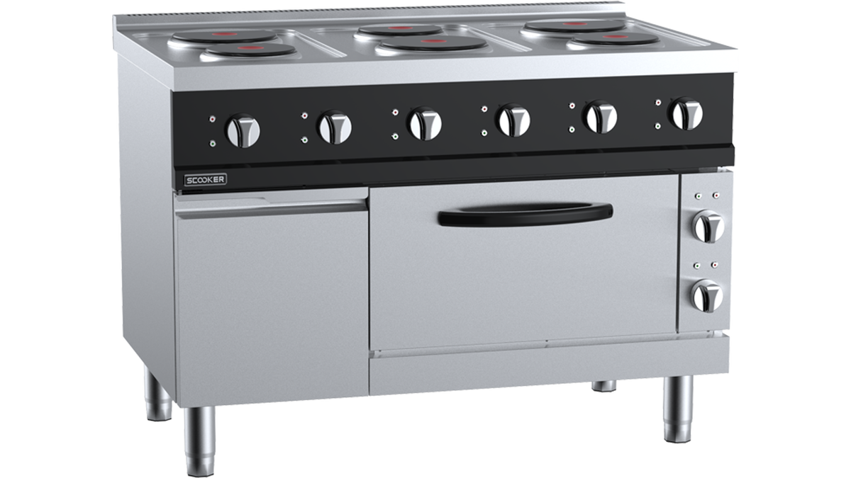 SCooker DLZSJ6N-C18D8 - 1200mm 6 Solid Plate Electric Range with Oven 18.8kW