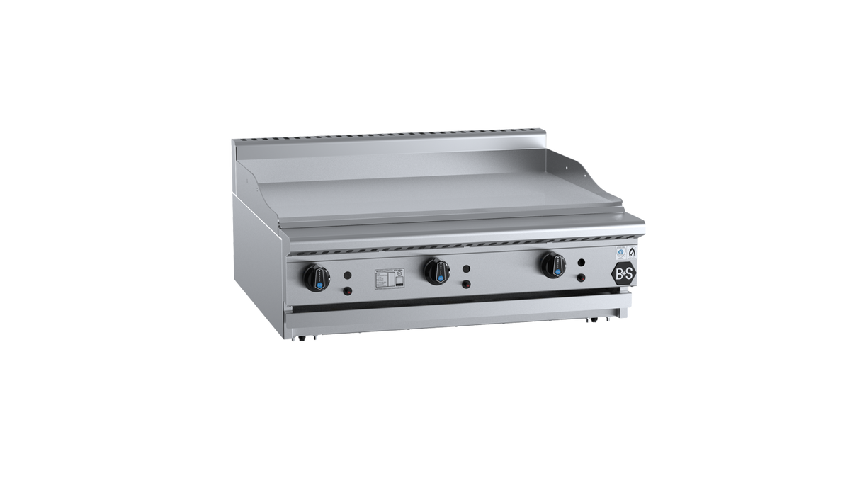 B+S Black GRP-9BM - 900mm Gas Grill Plate Bench Mounted