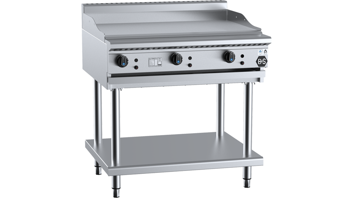 B+S Black GRP-9 - 900mm Gas Grill Plate on Stand