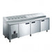 Glacian HPB2476 - Pizza Prep Fridge, 3 Doors, 12 x 1/3 GN Pans, 2476mm