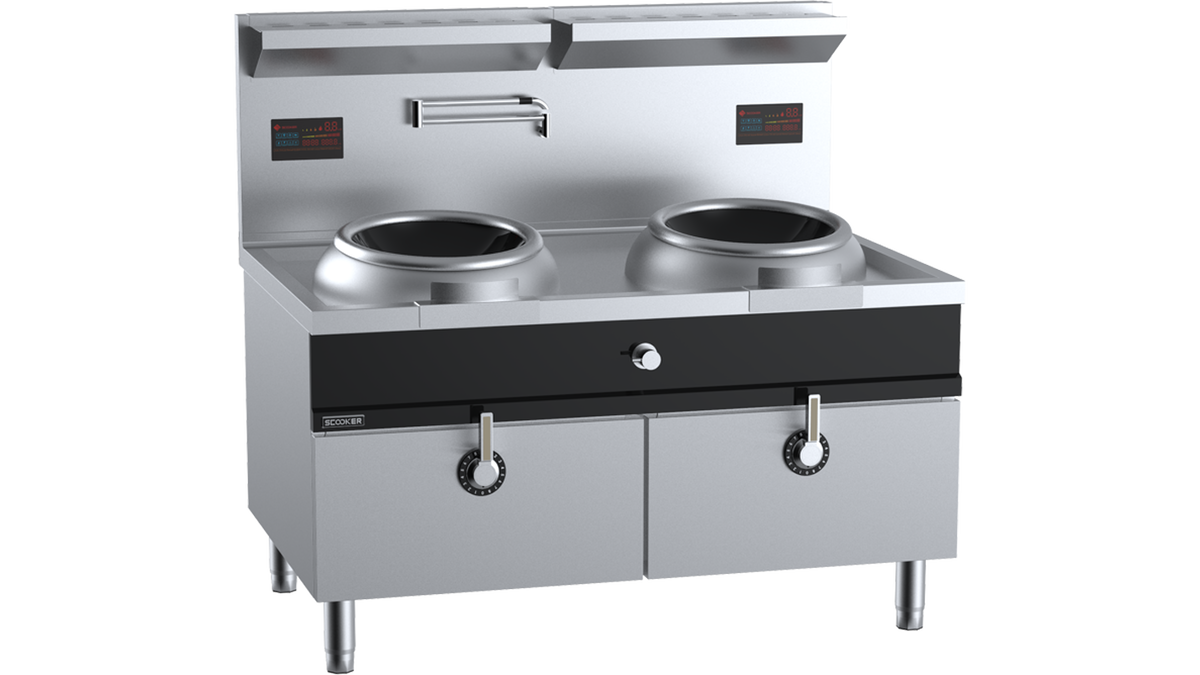 SCooker HLXC2Q-C24 - 1400mm Induction Double Wok Large Ring 24kW