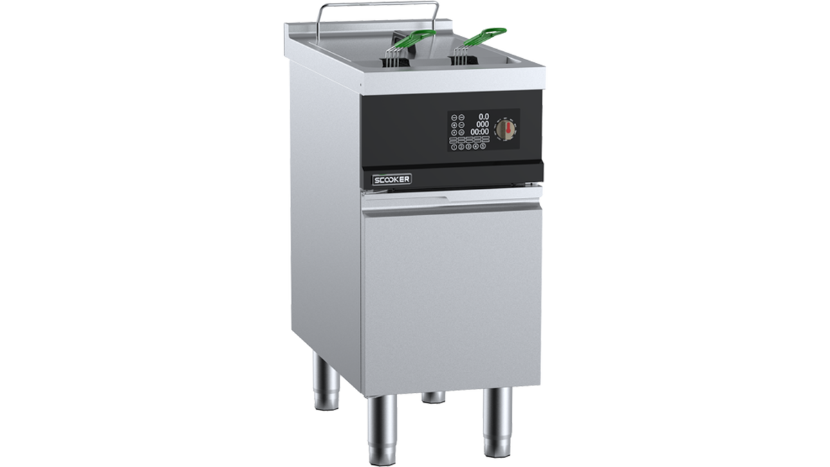 SCooker HLYZDN-C12 - 400mm 20L Induction Fryer 2 Basket 12kW