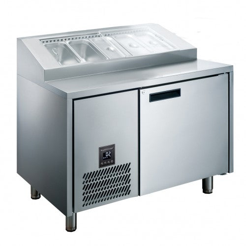 Glacian HPB1152 - Pizza Prep Fridge, 1 Door, 5 x 1/3 GN Pans, 1152mm