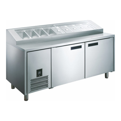 Glacian HPB1815 - Pizza Prep Fridge, 2 Doors, 9 x 1/3 GN Pans, 1815mm