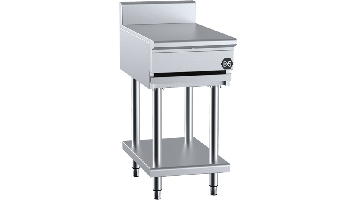 B+S Black IB-450 - 450mm Stainless Steel Infill Bench on Stand