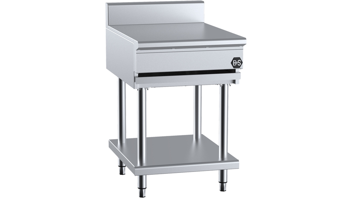 B+S Black IB-600 - 600mm Stainless Steel Infill Bench on Stand