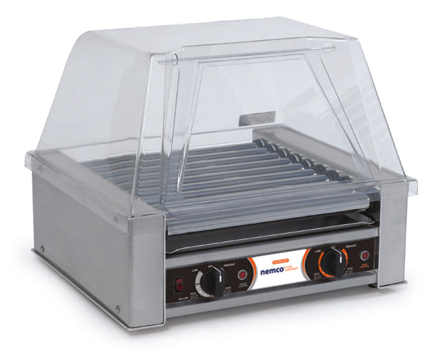 Nemco NME-8018-230 / NME-8018SX-230 - Hot Dog Roller Grill, 18 Hot Dogs, Flat Top