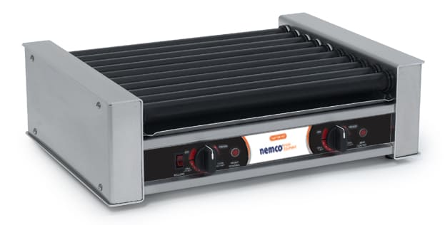 Nemco NME-8018-230 / NME-8018SX-230 - Hot Dog Roller Grill, 18 Hot Dogs, Flat Top