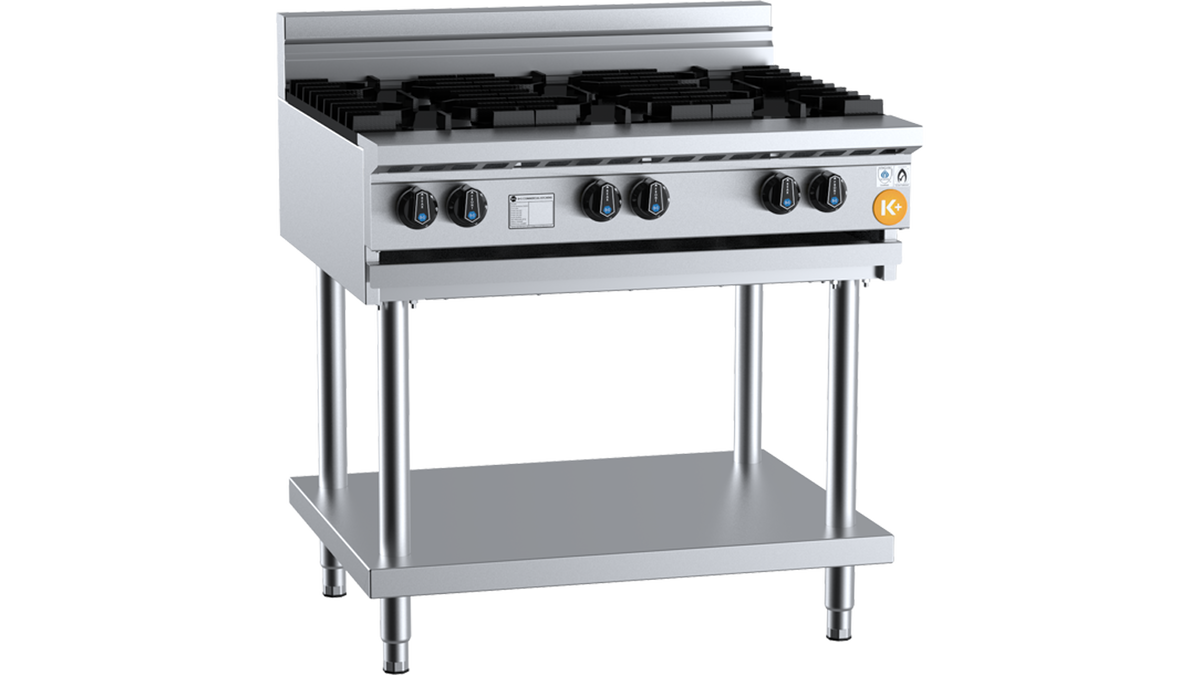 B+S K+ KBT-SB6 - 900mm 6 Burner Gas Boiling Top on Stand