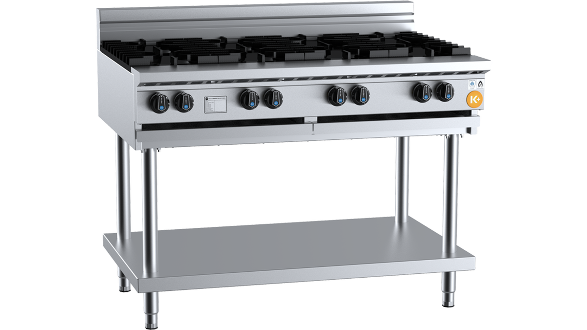 B+S K+ KBT-SB8 - 1200mm 8 Burner Gas Boiling Top on Stand