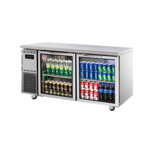 Turbo Air KGR15-2-N - 2 Glass Door Underbench Fridge 1500mm 425L