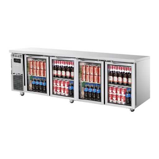 Turbo Air KGR24-4-N - 4 Glass Door Underbench Fridge 2400mm 705L