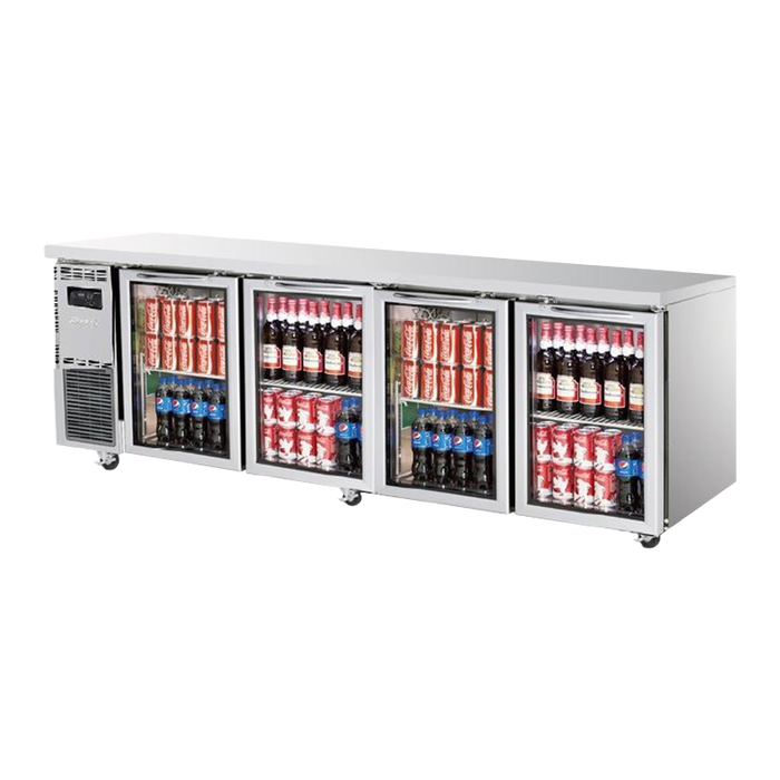 Turbo Air KGR24-4-N - 4 Glass Door Underbench Fridge 2400mm 705L