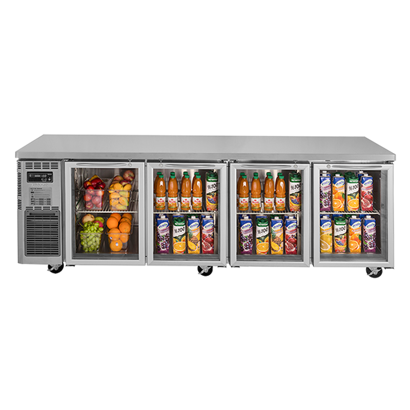 Turbo Air KGR24-4-N - 4 Glass Door Underbench Fridge 2400mm 705L
