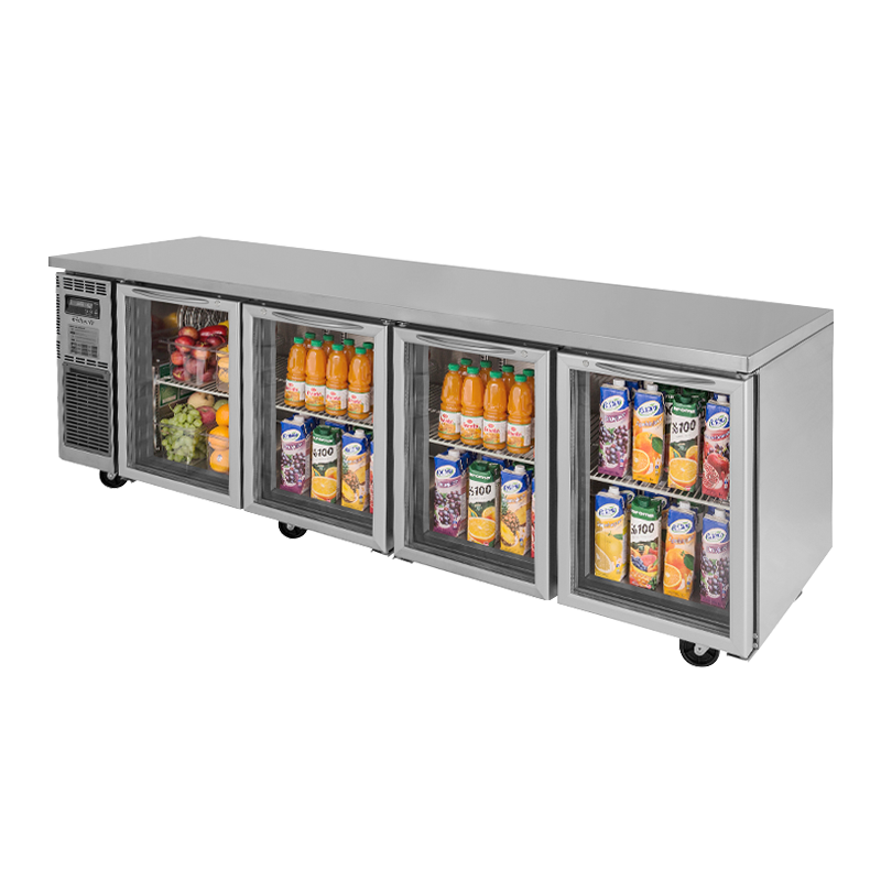 Turbo Air KGR24-4-N - 4 Glass Door Underbench Fridge 2400mm 705L