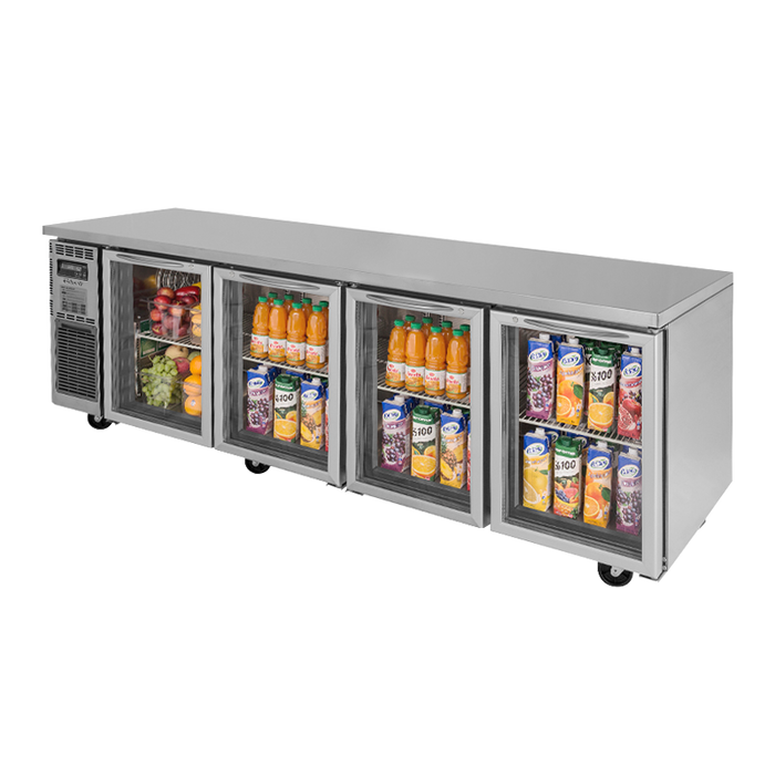 Turbo Air KGR24-4-N - 4 Glass Door Underbench Fridge 2400mm 705L