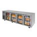Turbo Air KGR24-4-N - 4 Glass Door Underbench Fridge 2400mm 705L