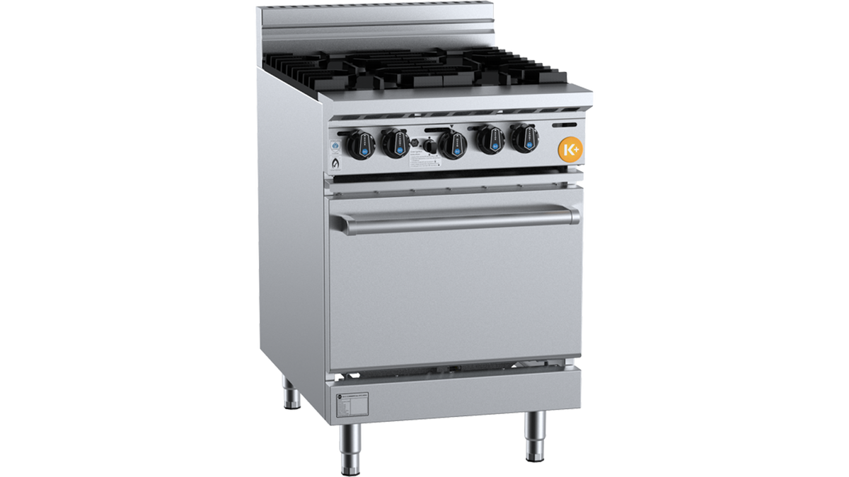 B+S K+ KOV-SB4 - 600mm 4 Burner Gas Range with Oven
