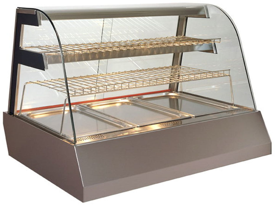 Unis UNE-KEN3THHIGH - Kentucky Heated Food Display, Curved Glass, 3 Tray, 1080mm