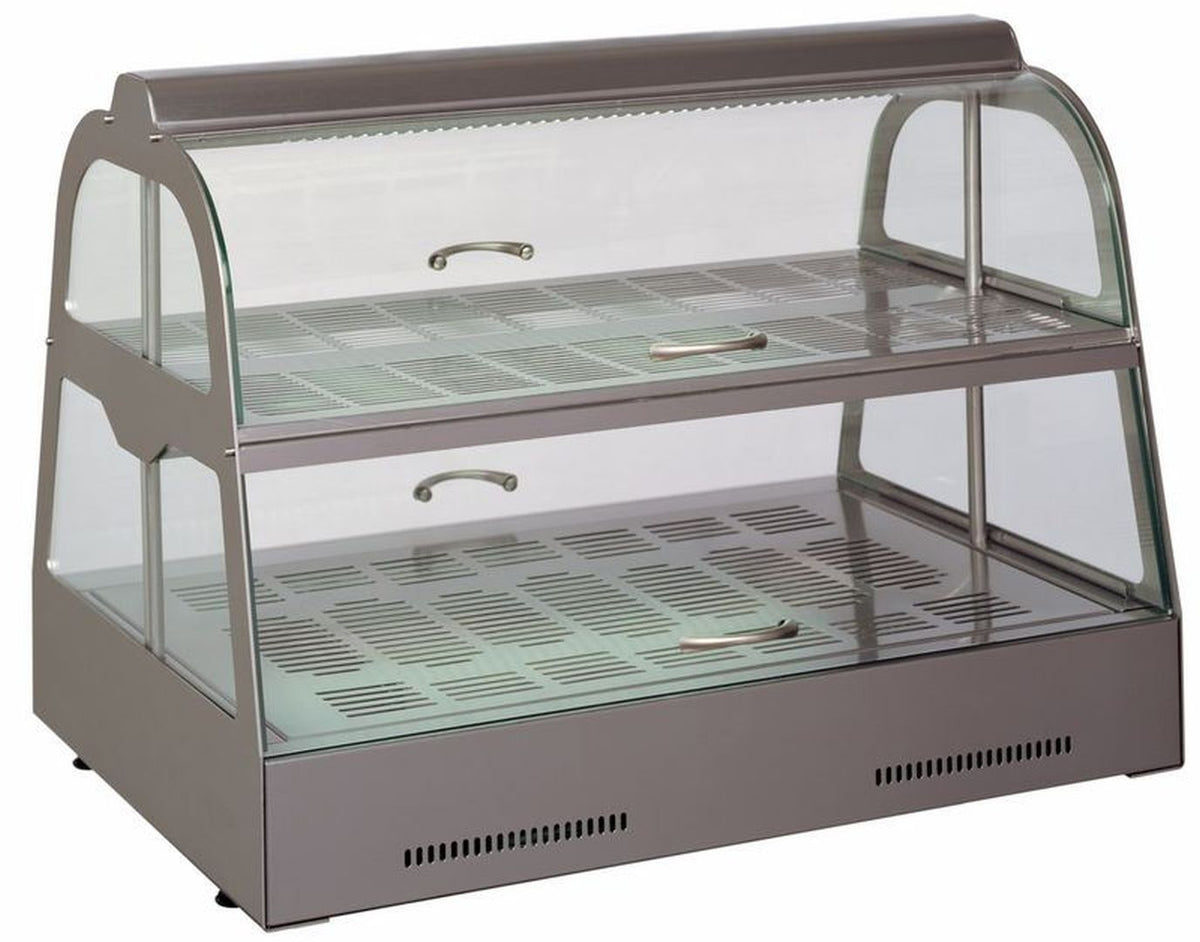 Unis UNE-LOIRE - Loire Countertop Pie Warmer, Curved Glass, Front and Rear Doors, 606mm