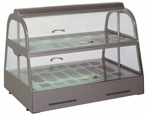 Unis UNE-LOIRE - Loire Countertop Pie Warmer, Curved Glass, Front and Rear Doors, 606mm