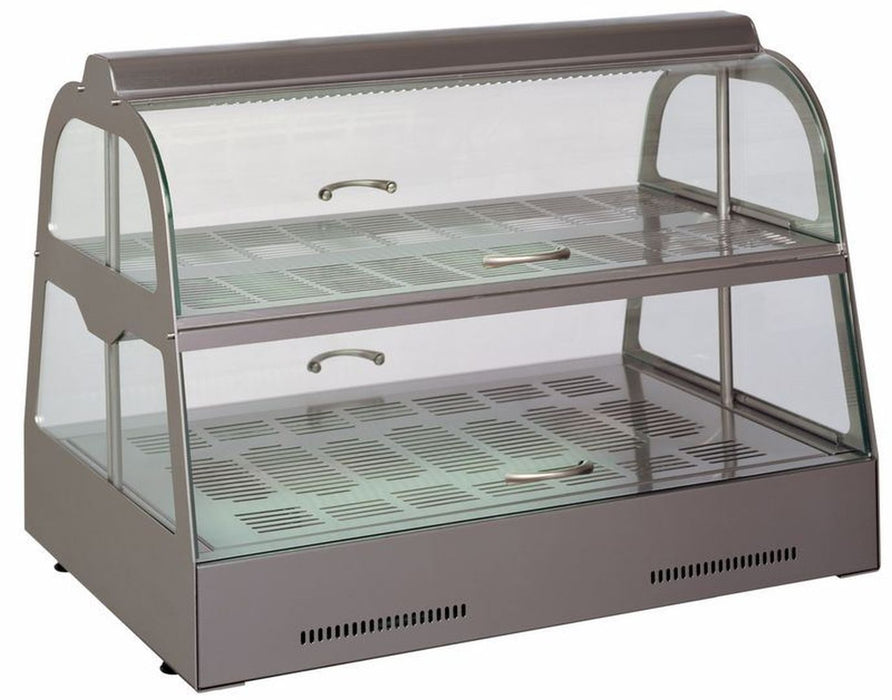 Unis UNE-LOIRE - Loire Countertop Pie Warmer, Curved Glass, Front and Rear Doors, 606mm