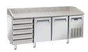 Saltas MPB0026 - Pizza Prep Fridge, Granite Top, with Ambient Drawers, 2025mm