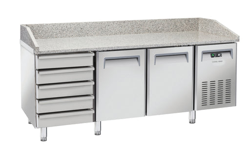Saltas MPB0026 - Pizza Prep Fridge, Granite Top, with Ambient Drawers, 2025mm