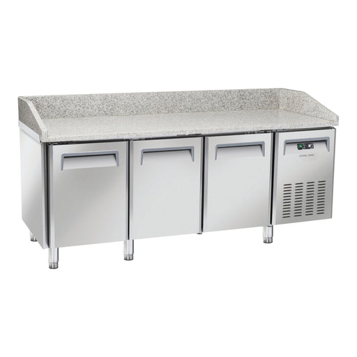 Saltas MPB0030 - Pizza Prep Fridge, Granite Top, 3 Doors, 2025mm