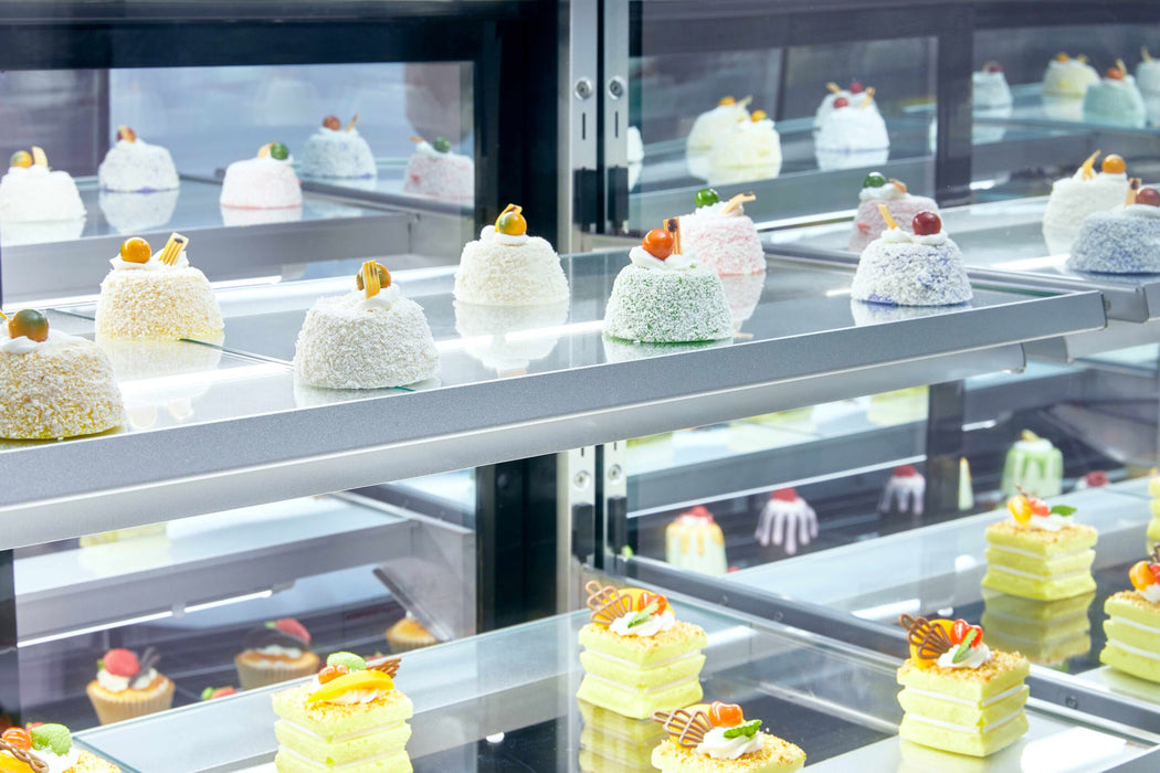 ICS Pacific Novara Echo 90R - Mirrored Cake Display Fridge 900mm 300L