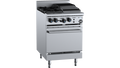 B+S Black OV-SB2-CBR3 - 600mm 2 Burner & Char Broiler Gas Range with Oven