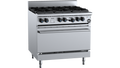 B+S Black OV-SB6 - 900mm 6 Burner Gas Range with Oven