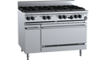 B+S Black OV-SB8 - 1200mm 8 Burner Gas Range with Oven