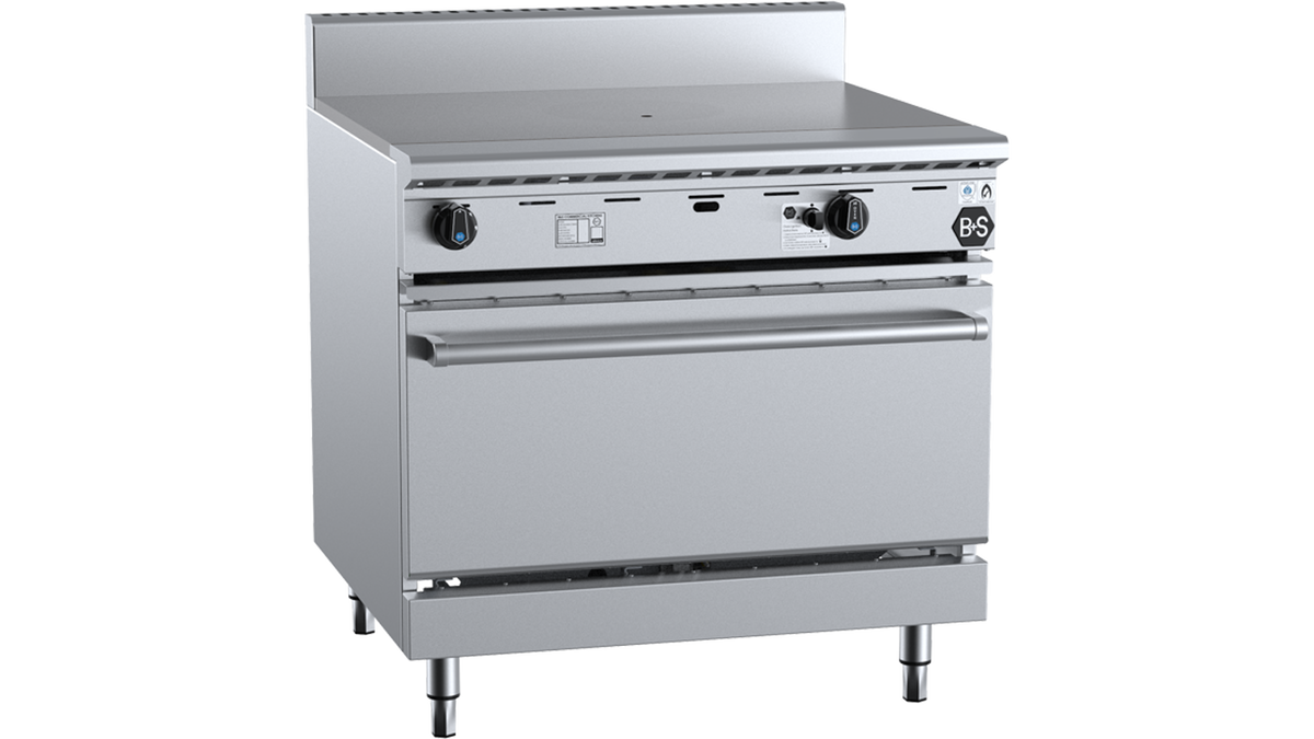 B+S Black OV-TT9 - 900mm Gas Target Top Range with Oven