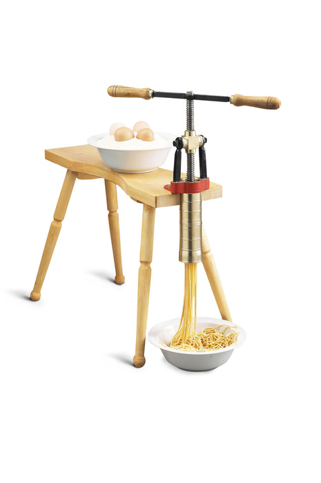 Bottene PMB0001 - Manual Pasta Extruder with 4 Dies and Wooden Bench