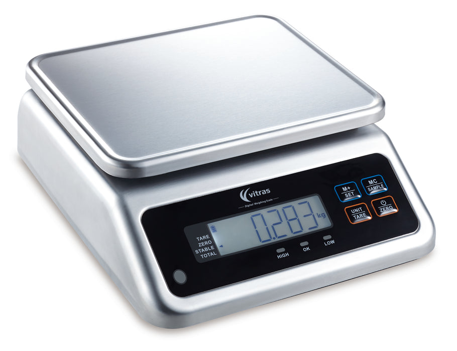 Vitras PSC9502 - 30kg Waterproof Portion Scale, Dual Display