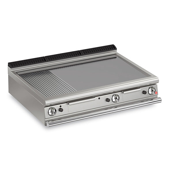 Baron Q70FTT/G1220 - Queen 7 Gas Griddle Mild Steel 2/3 Smooth 1/3 Ribbed Plate 1200mm