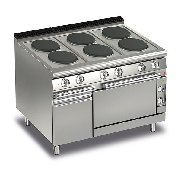 Baron Q70PCF/E120 - Queen 7 6 Plate Electric Range with Oven 1200mm