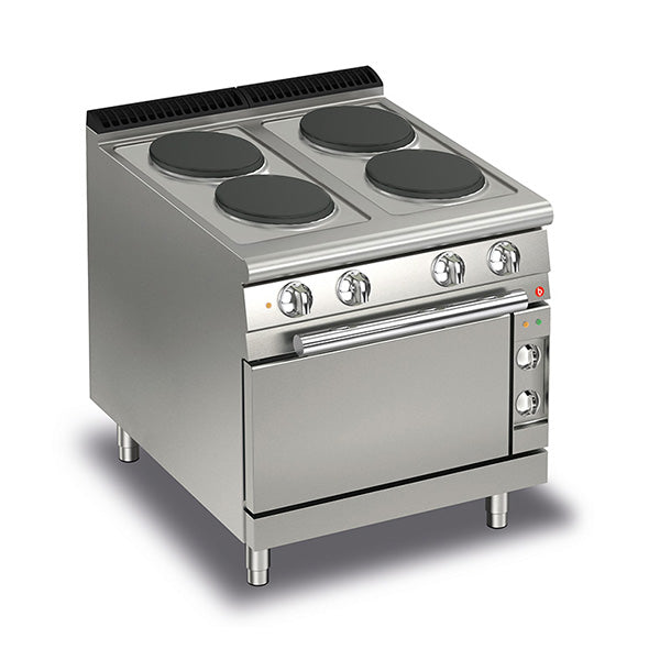 Baron Q70PCF/E800 - Queen 7 4 Plate Electric Range with Oven 800mm