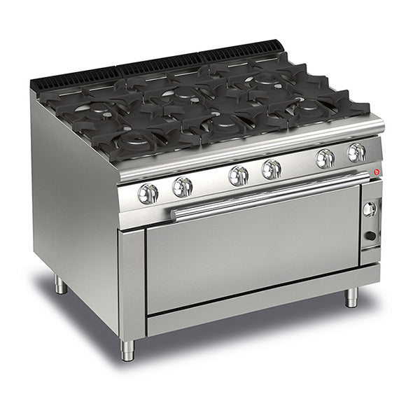 Baron Q70PCFL/G1205 - Queen 7 6 Burner Gas Range with Full Length Gas Oven 1200mm