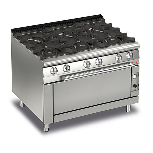Baron Q70PCFL/G1205 - Queen 7 6 Burner Gas Range with Full Length Gas Oven 1200mm