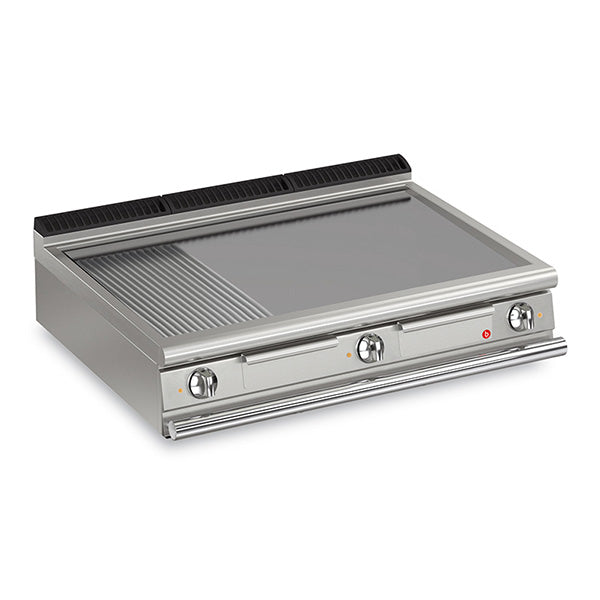 Baron Q90FT/E1220 - Queen 9 Electric Griddle Mild Steel 2/3 Smooth 1/3 Ribbed Plate 1200mm
