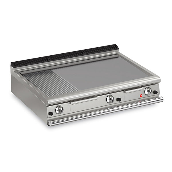 Baron Q90FTT/G1220 - Queen 9 Gas Griddle Mild Steel 2/3 Smooth 1/3 Ribbed Plate 1200mm